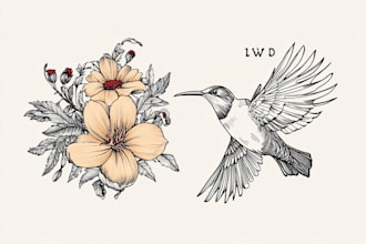 create minimalist line art tattoo with my style