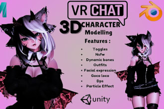 make custom vrchat avatar vr avatar vrc avatar nsfw character furry model vtuber