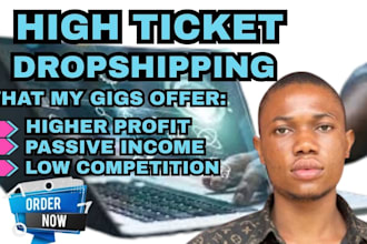 build a high ticket dropshipping store and market for maximum  sales