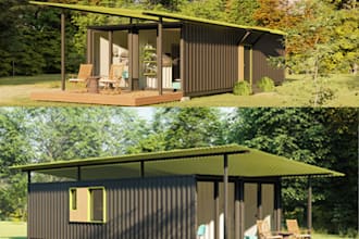 design your tiny house, container home, cabin or house frame design in 2d or 3d
