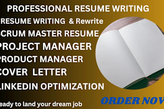 craft a scrum master resume, project manager, cover letter and linkedin opt