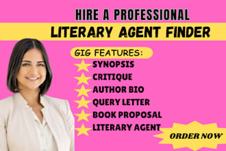 find literary agent and write query letter synopsis for book novel manuscript