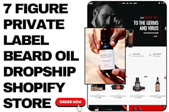 design beard oil shopify store private label beard care dropshipping website