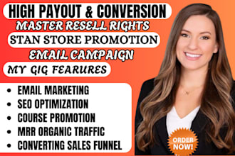 promote master resell right course email marketing campaign sales funnel dwa ubc