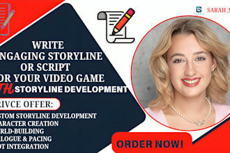 write an engaging storyline or script for your video game