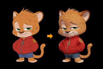 create stylized 3d pet or 3d animal characters from 2d sketch concept 3d mascot