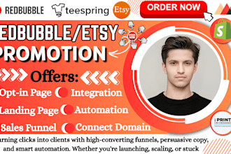 redbubble promotion, etsy, teespring, shopify pod, affiliate link promotion