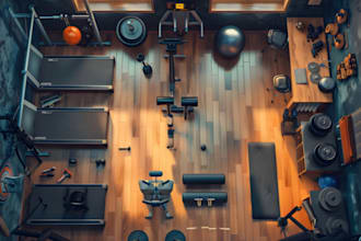design 3d gym interior, bar fitness yoga studio exterior sport patio floor plans