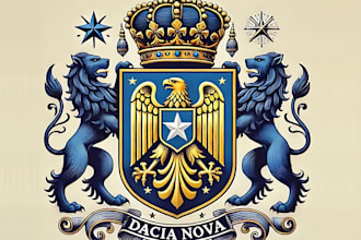 make a modern coat of arms, heraldic, family crest logo and any graphics design