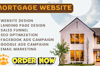 create a professional mortgage landing page, mortgage website, and loan website