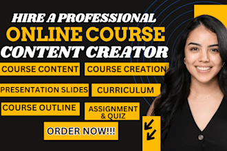 do online course content, elearning video online course creation training course