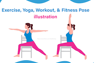 create exercise, yoga, workout, fitness pose  illustration