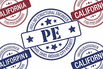 do structural engineer, california, ohio, indiana pe stamp for city permit