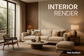 design ultra realistic interior 3d renders for home or office