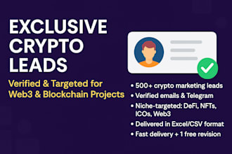 provide crypto investor leads, crypto leads for crypto marketing leads