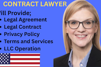 draft legal contracts, agreements, privacy policy , terms and conditions