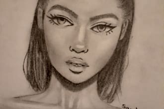 draw a custom pencil sketch portrait from your photo