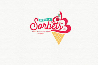 design a tasty rebrand logo for seattle sorbets