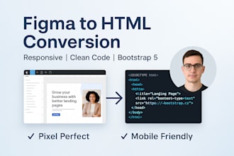 convert your figma PSD to responsive HTML CSS bootstrap