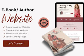 design professional author website design ebook website, ebook landing page