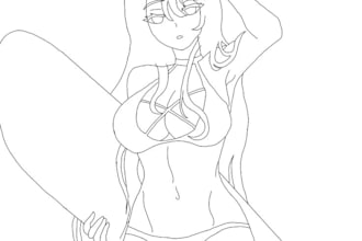 sketch anime line art fanart oc furry, sfw or nsfw 2d line art, 2d traditional