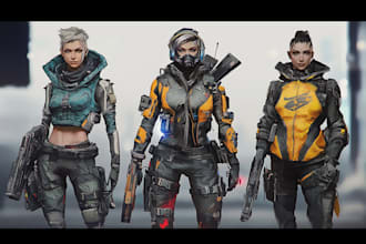 draw sci fi, cyberpunk , mecha, fantasy character design