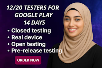 provide real 12 or 20 testers for google play console app testing