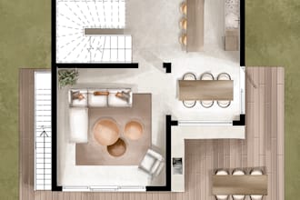 draw a 2d coloured floor plan or house layout