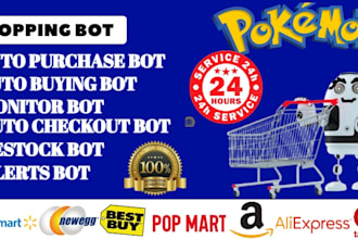 develop popmart bot auto purchase bot, shopping bot, pokemon purchase bot