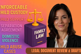 family law draft enforceable child custody, child support, separation agreement