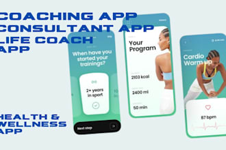 develop health and wellness app, coaching and consultant app, loyalty app