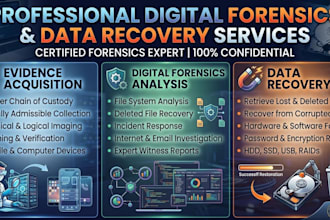 perform digital forensics including evidence acquisition and data recovery