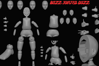 sculpt 3d articulated model 3d bjd 3d toy 3d doll flexi model for 3d printing
