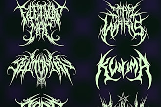 do dj metal, rap, neon, circular, typography, signature, calligraphy logo