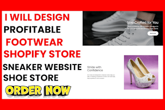 design profitable footwear shopify store shoe website dropshipping store sneaker