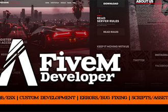 develop or fix your fivem server, esx, qbcore