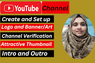 create and set up a youtube channel with a logo and a banner