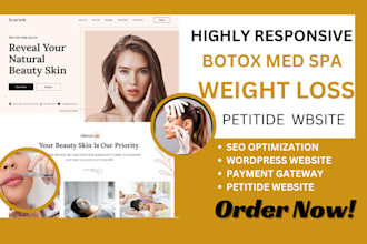 design weight loss portal website semagutide peptide botox med spa website
