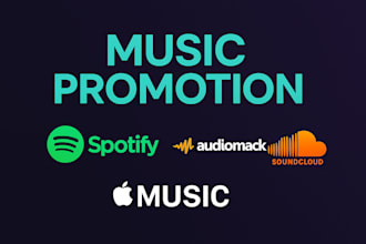promote spotify music, audiomack music, apple music, soundcloud music promotion