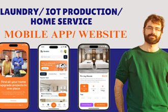 build laundry android and ios iot app nfc app home cleaning app and website