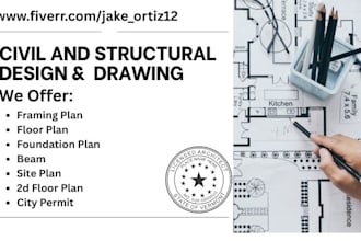 design 2d floor plans, foundation plans, framing plans, and permit drawings