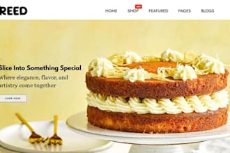 design bakery website chocolate pastries store cookies cake bakery shopify store