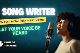 sing soulful female song for edm  metal rock pop punk rnb punk folk vocal jingle
