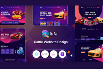 design raffle website, competition website giveaway site sweepstake landing page