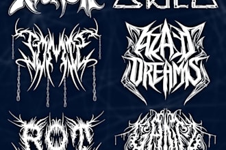 design dj, music, band, edm, typography, metal band logo
