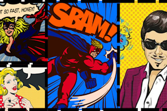 do retro vintage comic illustration, manga, pop art, retro style, poster art
