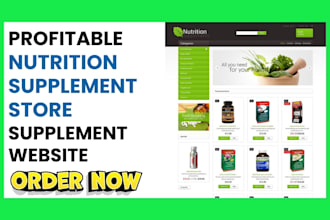 design profitable nutrition supplement store supplement website supplement store