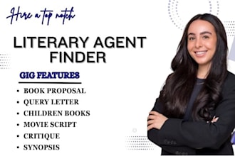 find top literary agents for movie script, fiction, non fiction, children books
