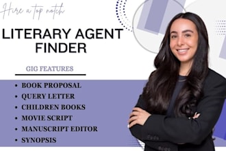 find top literary agents for movie script, fiction, non fiction, children books