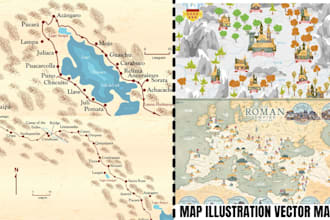 vector map illustration map design 3d isometric fantasy map maker cartography